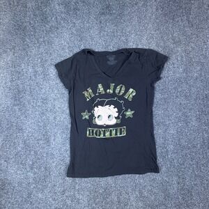 Betty Boop Major Hottie T Shirt Girls 2XL Black Cotton Cartoon Studios Graphic
